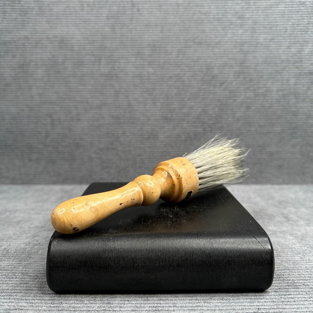 Vintage Marvy Boar Bristle Neck Duster‎ Barber Brush Wood Handle 7 Inch